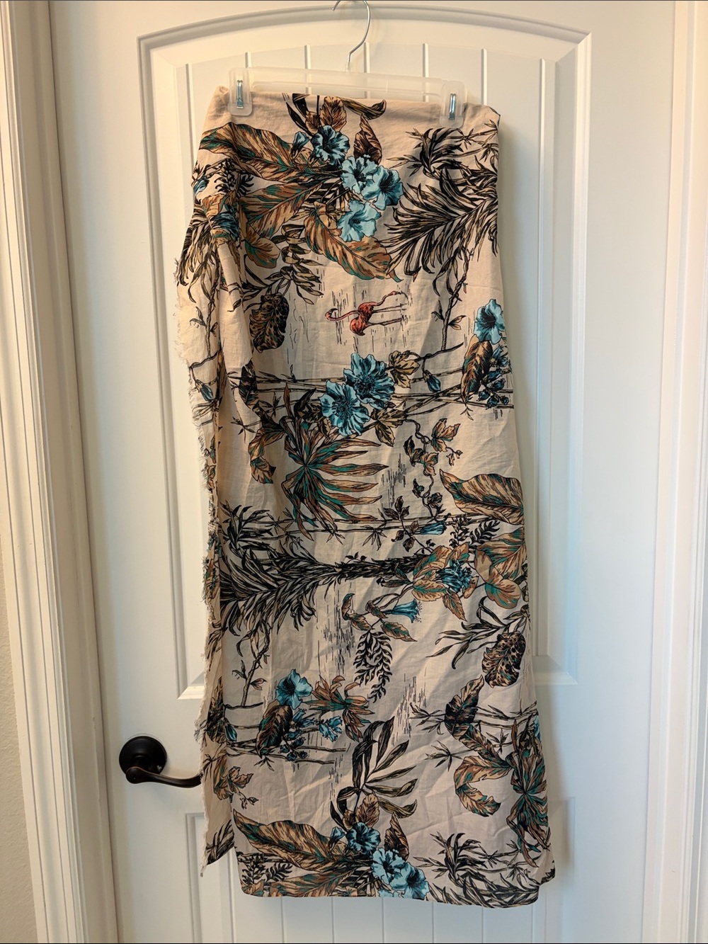 Banana Republic Tropical Floral Sarong with Teal Accents